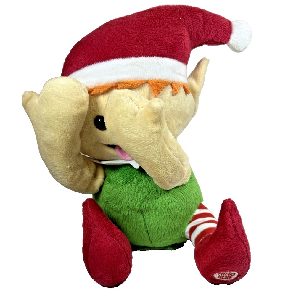 Animated Funny Face Elf Plush Christmas Toy Doll Sticks Tongue Out Giggles Intl